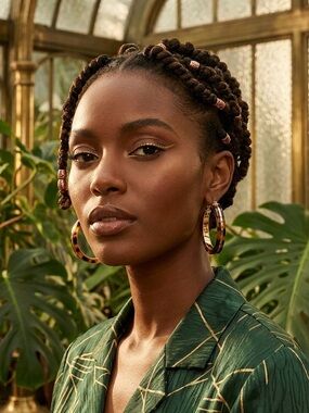 693. House of Harlow leopard hoop earrings